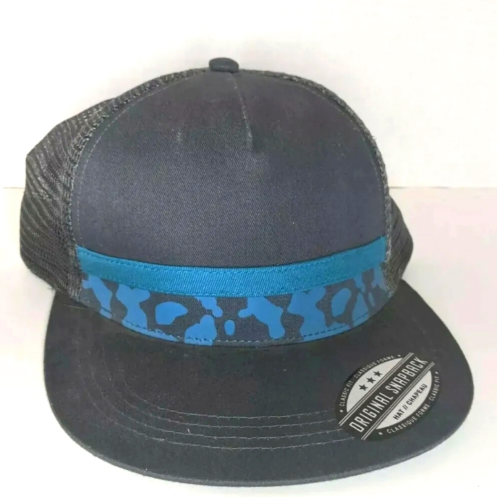 2/$25 Retro Snapback Hat, Gertex Brand Blue Camo Meshback Hat, Retro Trucker Hat